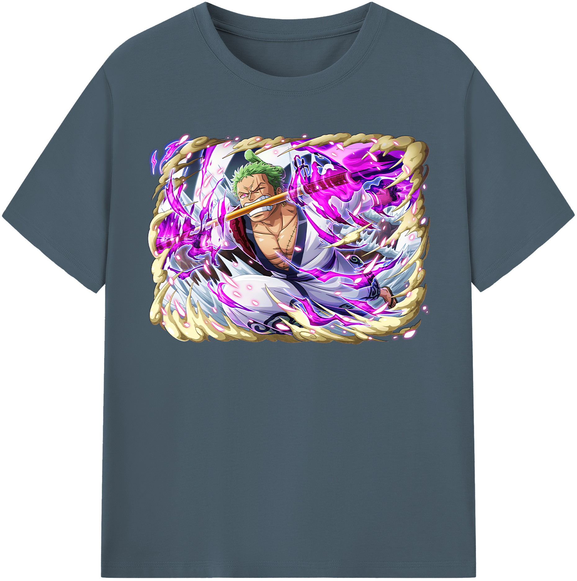 ワンピース ロロノア・ゾロ ONE PIECE Roronoa Zoro 綿100％半袖Tシャツ（フロントプリント）